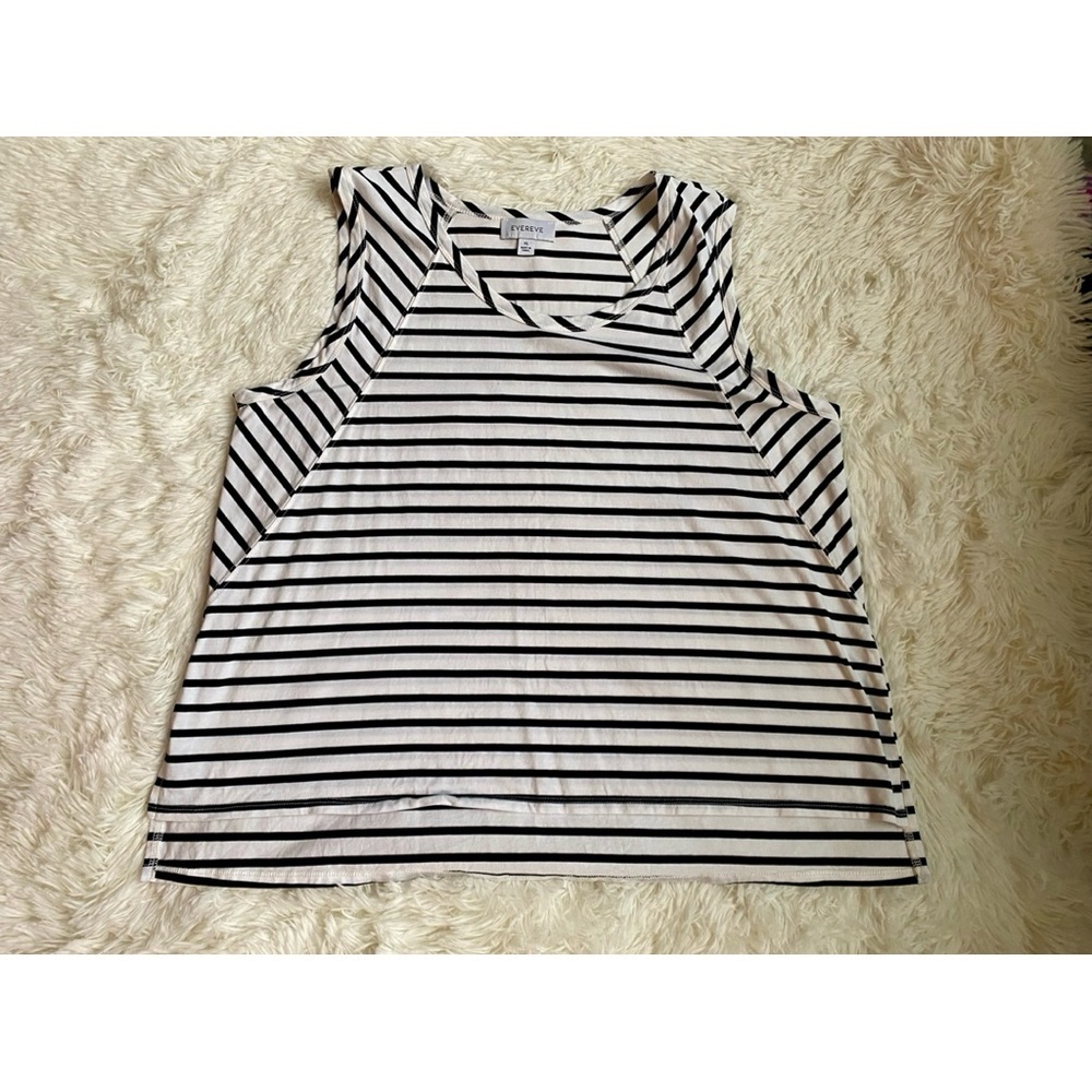 Evereve Black and White Striped Tank Top